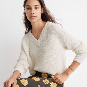 Madewell Arden V-Neck Crop Pullover Sweater